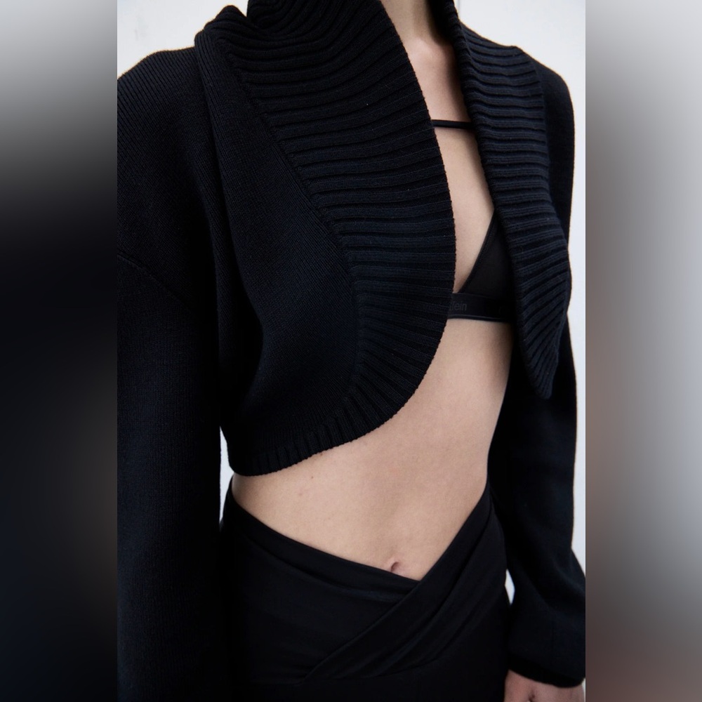 Cider Black Ribbed Sweater